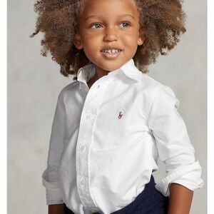 Polo Ralph Lauren White Little Boys Long-Sleeve Oxford Shirt Size 3T